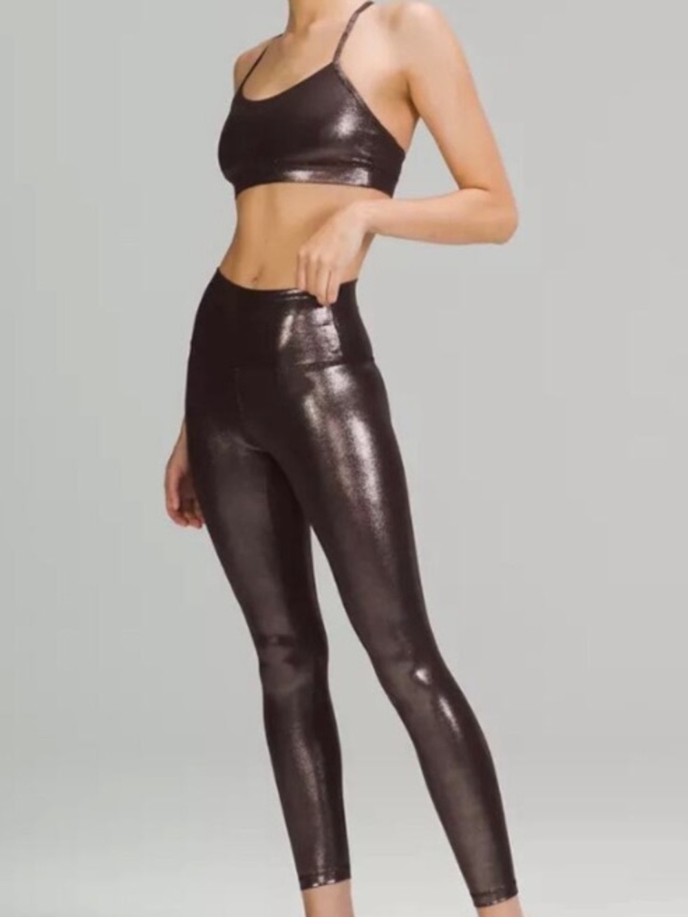 Lululemon brown metallic sz 4 leggings